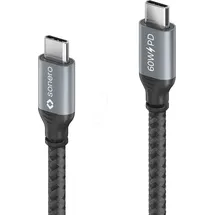 Sonero USB-C auf USB-C Ladekabel - USB 2.0, 60W PD - grau/schwarz - 0,50m