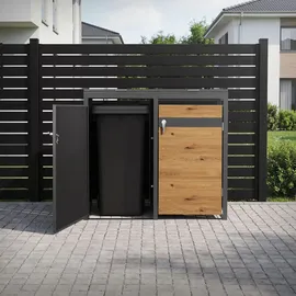 ML-Design Mülltonnenbox 4er 264 x 80 x 116,3 cm braun