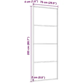 vidaXL Schiebetür rechts 76 x 205 cm schwarz