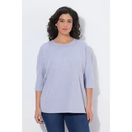 Ulla Popken Strickpullover Streifenstruktur Blau 42/44