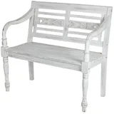 Buri Teak-Gartenbank 100 x 50 x 90 cm Weiß