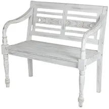 Buri Teak-Gartenbank 100 x 50 x 90 cm Weiß