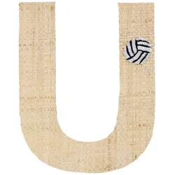 RICE Raffia Buchstaben Sticker, U, Ball