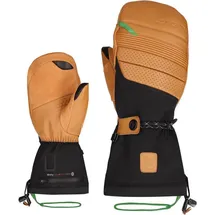 Lenz Heat Glove 9.0 Finger Cap Mittens beheizbare Fäustlinge schwarz-braun, Größe XL
