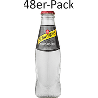 48er-Pack Schweppes Soda Water,Alkoholfreie Getränke Soda Wasser 18cl Glas