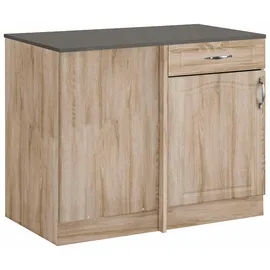 WIHO KÜCHEN Eckunterschrank Linz 110 x 60 x 85 cm Braun