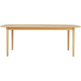 VCM Esstisch oval, vorbereitet für Zusatzplatten, weiß geölt eichendekor.