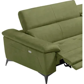 Egoitaliano Ecksofa EGOITALIANO "Martine, Multifunktionssofa mit Komfortfunktionen, edel und bequem", grün (kiwi), B:272cm H:96cm T:203cm, Sofas, Ecksofa, mit Ottomane, elektrischer Relaxfunktion und Kopfteilverstellung