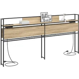 vidaXL Stauraum-Kopfteil mit Regal Sonoma Eiche 200 cm Holzwerkstoff