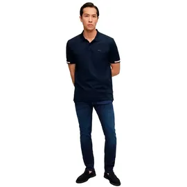 Boss Poloshirt mit Label-Print Modell Parlay 147 10228870 Kurzarm-poloshirt - Dark Blue - M