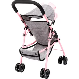 Bayer Design 21533AB Puppenbuggy, grau, rosa, ‎43.5 x 26.5 x 51.5 cm