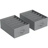 Songmics Kleiderschrank-Organizer 6 Fächer 2er Set taubengrau