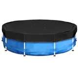 Sekey Pool-Abdeckplane Poolabdeckung Rund Swimmingpool Abdeckplane Sommer & Winter Schwimmbad, aus 420D Oxford, keine zusätzlichen Befestigungen nötig schwarz 366 cm