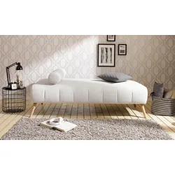 Daybett ANDAS "Lucy", beige (creme), Struktur fein, kein Härtegrad, Daybetten, mit losen Rollenkissen