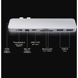 Hyper Pro Hub USB-C Zilver - Silber