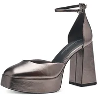 TAMARIS Damen Pumps mit Riemen Vegan Blockabsatz; PEWTER/metallic; 39