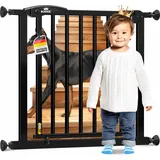 Kidiz KIDIZ® Schutzgitter für Treppen Tür, Auto Close Kindertreppengitter ohne Bohren 90° Stop, Absperr Türschutzgitter, schwenkbare Trennwand, Treppenschutzgitter, Klemmen