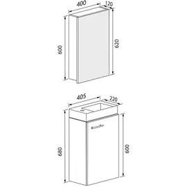 VCM my bath Badmöbel-Set Slito 916951 honig-eiche 41,0 x 22,0 x 130,0 cm