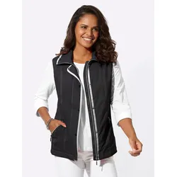 Kurzweste CASUAL LOOKS, Damen, Gr. 48, schwarz, 100% Polyester, unifarben, Westen