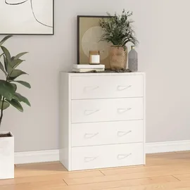 vidaXL Kommode mit 4 Schubladen 60 x 71 x 30,5 cm Hochglanz-Weiß