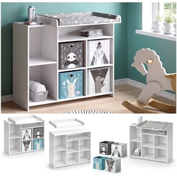 Vicco Wickelkommode Babykommode Wickeltisch Oskar Simple Weiß Kinder-Faltboxen
