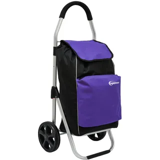 Eyepower 52L Einkaufstrolley Kühlfach Faltbarer Einkaufsroller XL Shopping Trolley Lila