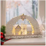 Hti-Living Leuchtbogen in modernem Weiß Weihnachtsdorf