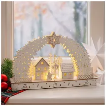 Hti-Living Leuchtbogen in modernem Weiß Weihnachtsdorf