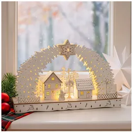 Hti-Living Leuchtbogen in modernem Weiß Weihnachtsdorf