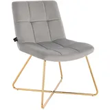 Svita Loungesessel LYNN Samt 58 x 82 x 64 cm Grau ohne Armlehnen