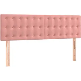 vidaXL Boxspringbett mit Matratze Rosa 140x200 cm Samt