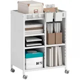 Homcom Bücherregal 4-stufiges auf Rollen 0 x 0 x 0 cm Weiß