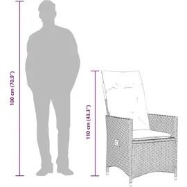 vidaXL Gartensessel mit Kissen 59 x 73 x 92 cm grau 2 St.