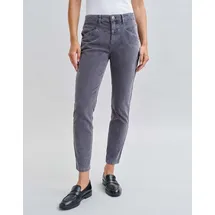 Opus Damen Slim | Cordhose Evita BABYCORD Slim aus stretchigem BCI Cotton Mix Graphite Glaze, 42 L28 - 42W / 28L