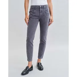Opus Damen Slim | Cordhose Evita BABYCORD Slim aus stretchigem BCI Cotton Mix Graphite Glaze, 42 L28 - 42W / 28L