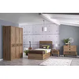xl moebel gmbh Bett mit Bettkasten 100 x 200 cm Braun