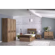 xl moebel gmbh Bett mit Bettkasten 100 x 200 cm Braun