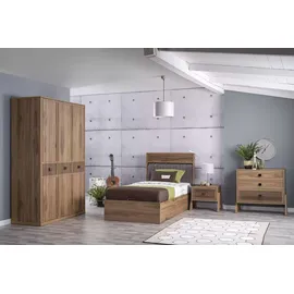 xl moebel gmbh Bett mit Bettkasten 100 x 200 cm Braun
