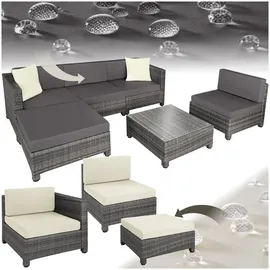 Tectake Polyrattan Lounge-Set grau 403835