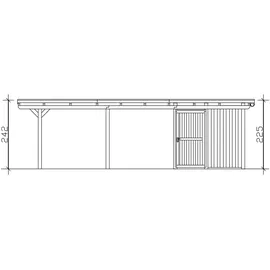 SKANHOLZ Emsland mit Abstellraum und EPDM Dach 4,04 x 8,46 m schiefergrau
