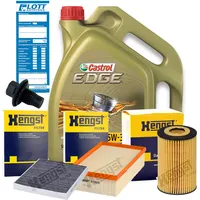 5L Castrol Edge Longlife 5W-30 Motoröl + Ölfilter + Luftfilter + Innenraumfilter