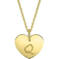 Kettenanhänger ONE ELEMENT "Herz Herz", gold, Schmuckanhänger, Damen, Q, Gelbgold 333 Gold, Gelbgold 333, Gold, Kettenanhänger, mit Gravur Q Buchstaben Anhänger – aus 333 Gelbgold