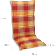 GO-DE Hochlehner-Auflage Classic 120 x 50 x 7 cm, rot kariert