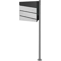 ML-Design Briefkasten mit Ständer Edelstahl Standbriefkasten Postkasten Stahl Mailbox