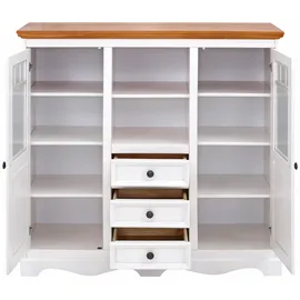 OTTO home Highboard 132 cm Gelb / Weiß