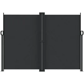 furnicato Seitenmarkise 180 x 600 cm Schwarz Polyester