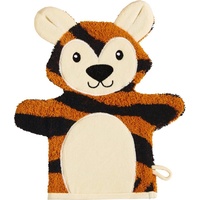 Erwin Müller Frottier Kinder-Waschhandschuh 2-in-1 Tiger in orange-schwarz |