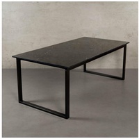 MAGNA Atelier Esstisch BERGEN mit Marmor Tischplatte, Esstisch eckig, Metallgestell, 160x80x75cm & 200x100x75cm schwarz 160 cm x 75 cm x 100 cm