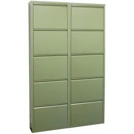 VCM Pisa 100 x 173 x 16 cm Schuhschrank / Grün