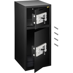 VEVOR Tresor mit Schlüssel Elektronikschloss Tresor 4MM mit Zahlenschloss 74 l, Tresor mit Starkem Eisen, Möbeltresor Elektronikschloss mit Hochbelastbaren Stahlkonstruktion